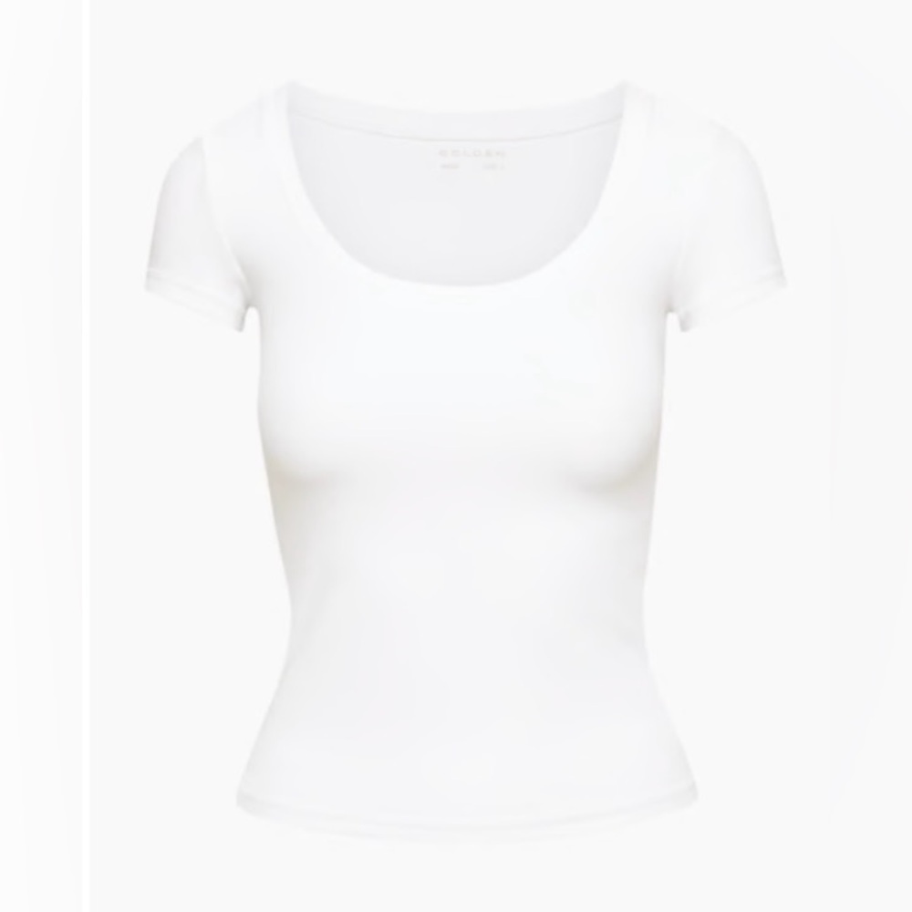 NWT Butter Essential Scoopneck Tee in WHITE - Size L